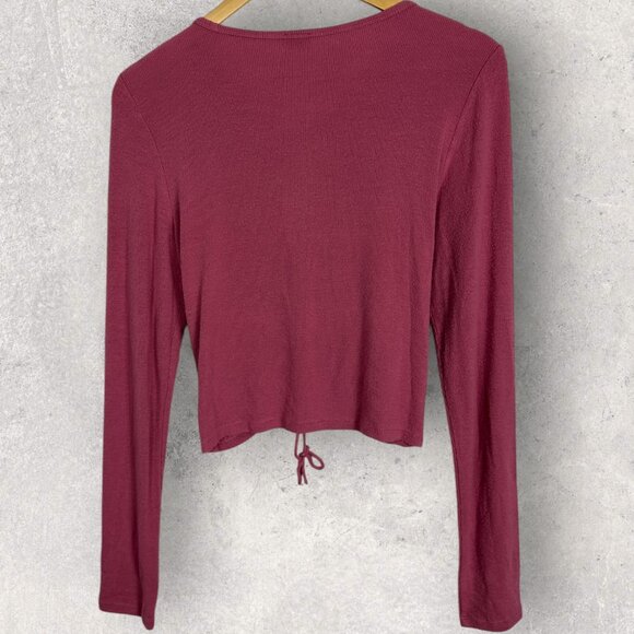 Aritzia Wilfred Lynx Ruched Long Sleeve Top Womens Size Large Modal Style #91726 - Picture 8 of 15